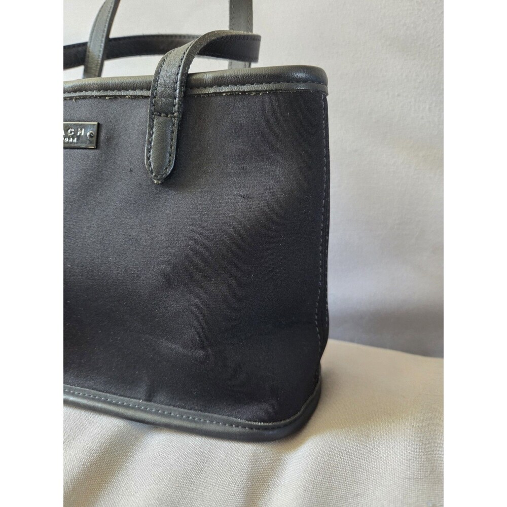 Vintage COACH Mini Tote Bag Neoprene With Leather Handles & Trim Black 1990s EUC - Picture 3 of 10